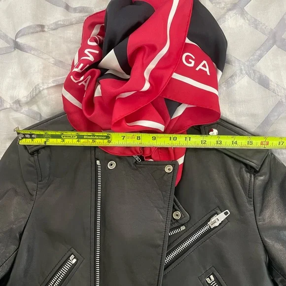 Balenciaga authentic leather scarf moto biker jacket